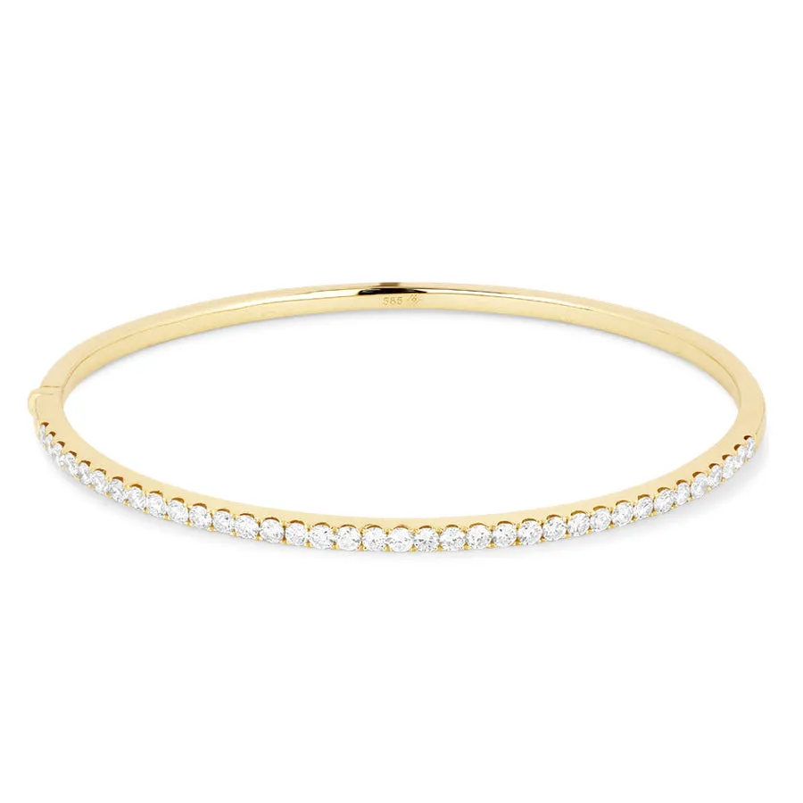 14K Gold Diamond Bangle Bracelet