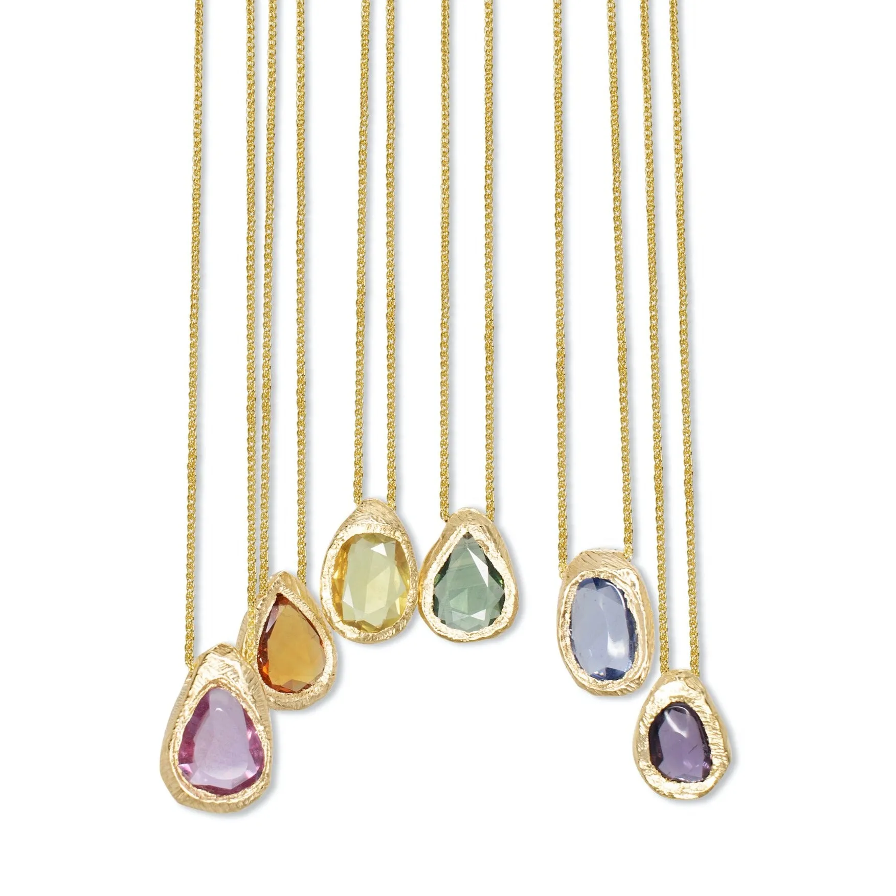 18K Freeform Slider Necklace in Purple Sapphire