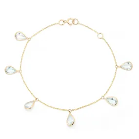 18K Gold Aquamarine Bracelet