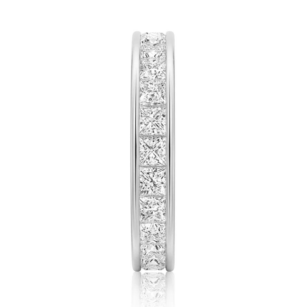 2.48 CT. Channel-Set Princess-Cut Moissanite Eternity Wedding Band