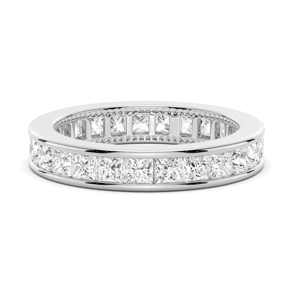 2.48 CT. Channel-Set Princess-Cut Moissanite Eternity Wedding Band