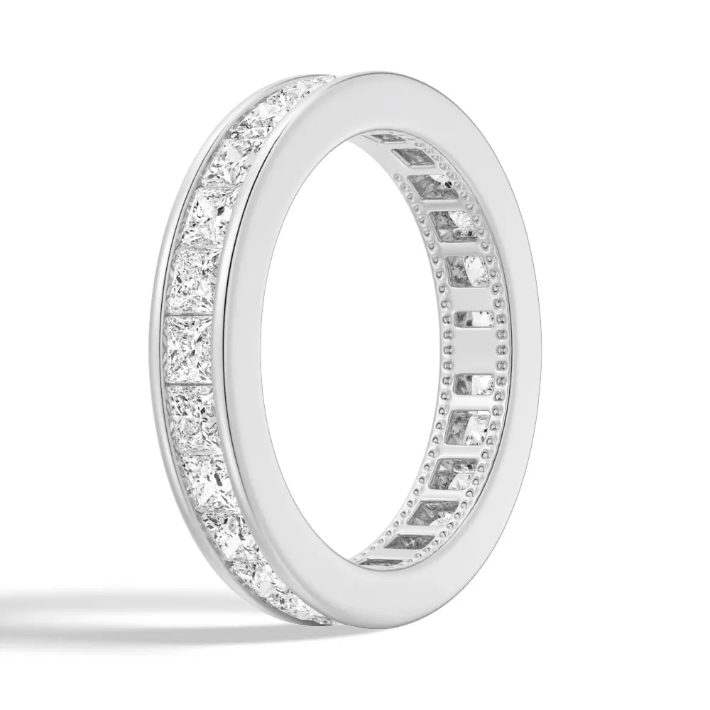 2.48 CT. Channel-Set Princess-Cut Moissanite Eternity Wedding Band