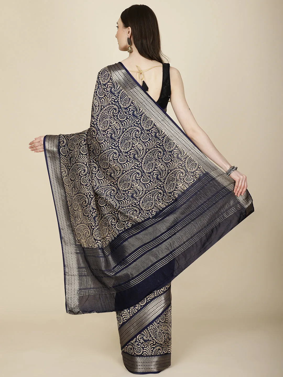 Abstract Woven Handloom Saree