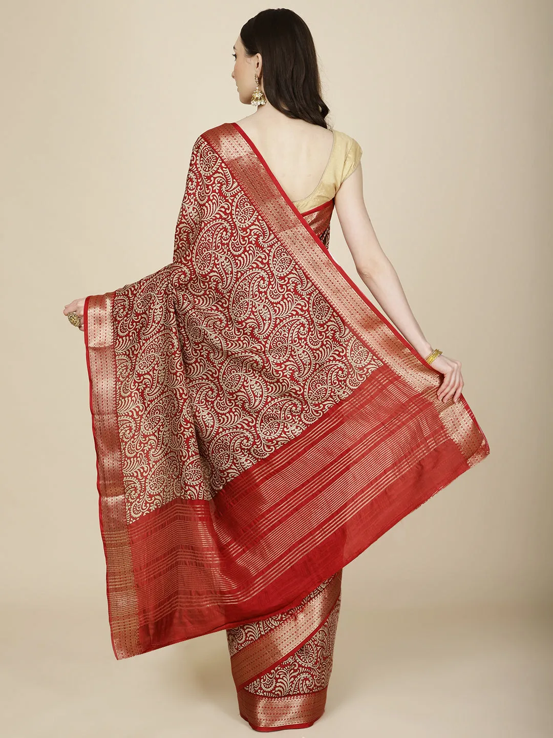 Abstract Woven Handloom Saree