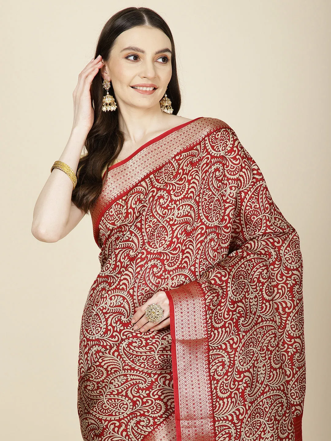 Abstract Woven Handloom Saree