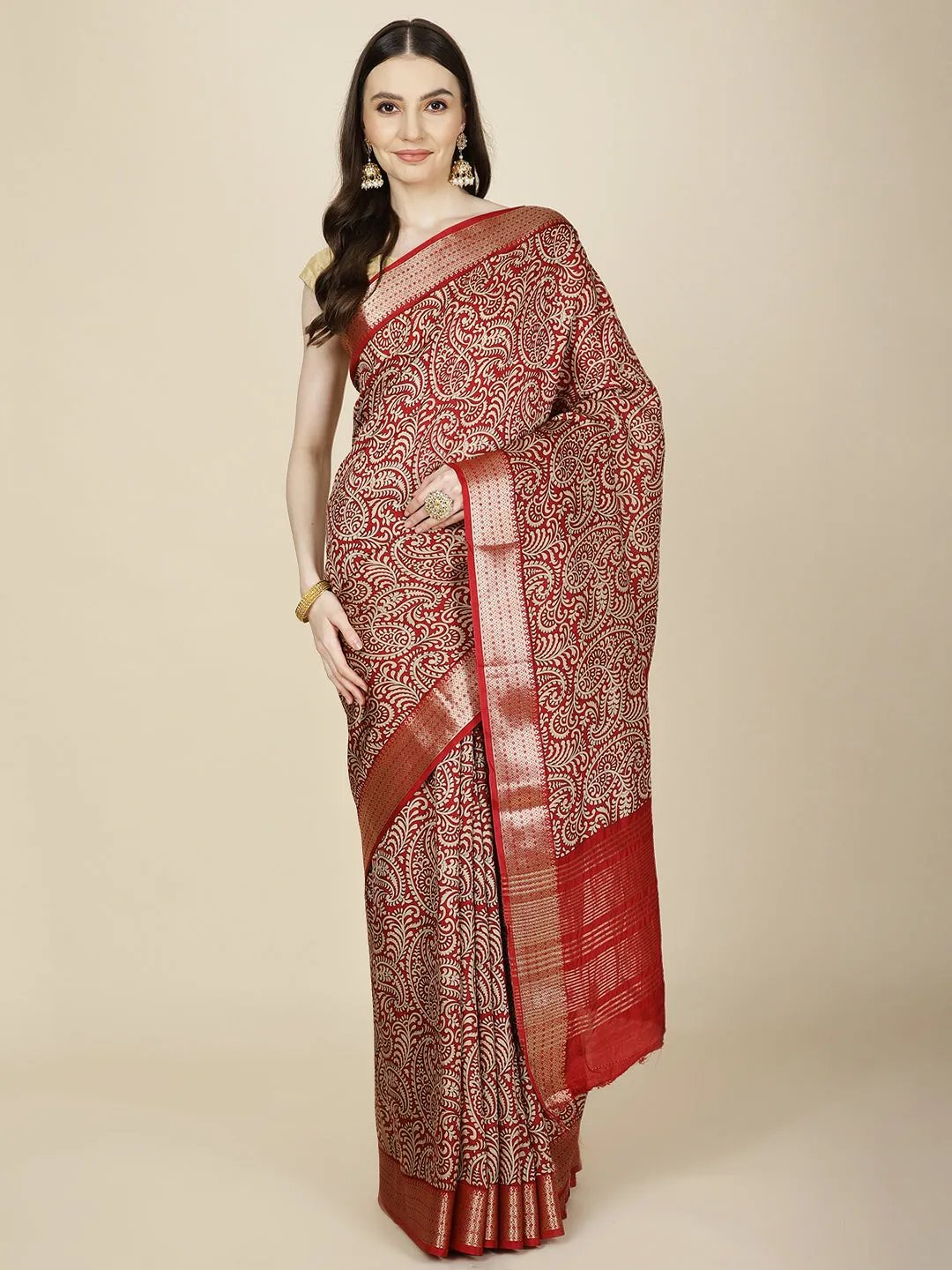 Abstract Woven Handloom Saree