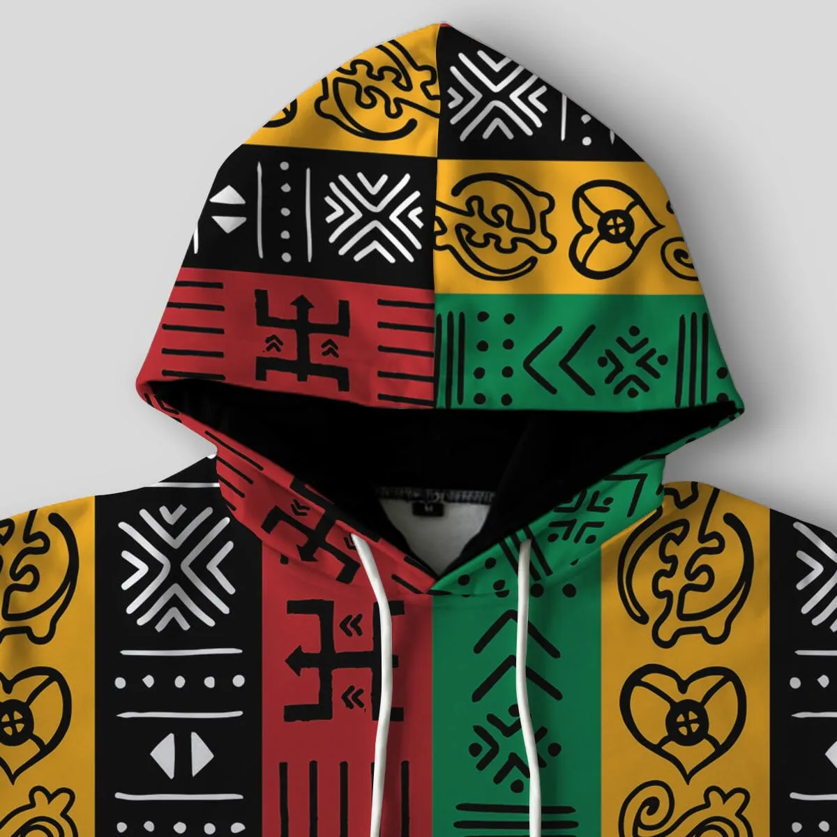 African Symbols in Pan African Colors All-over Hoodie