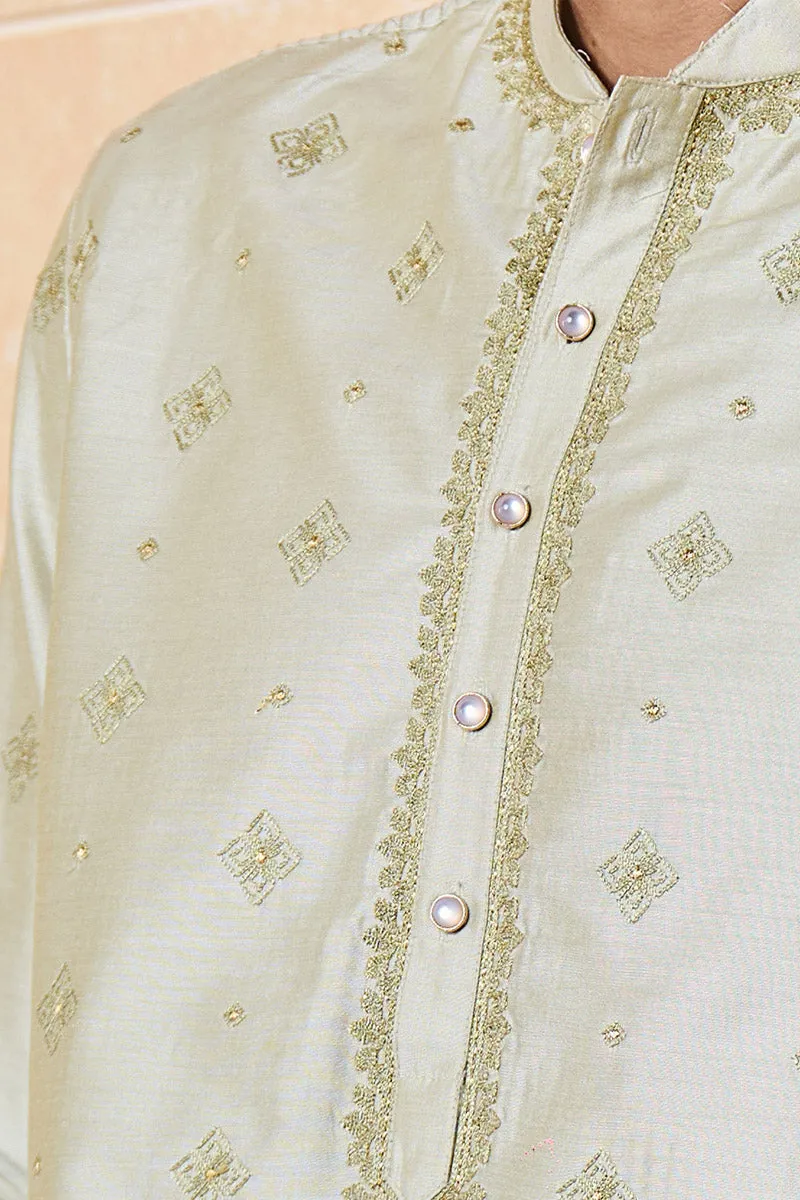 All Over Embroidered Kurta Set