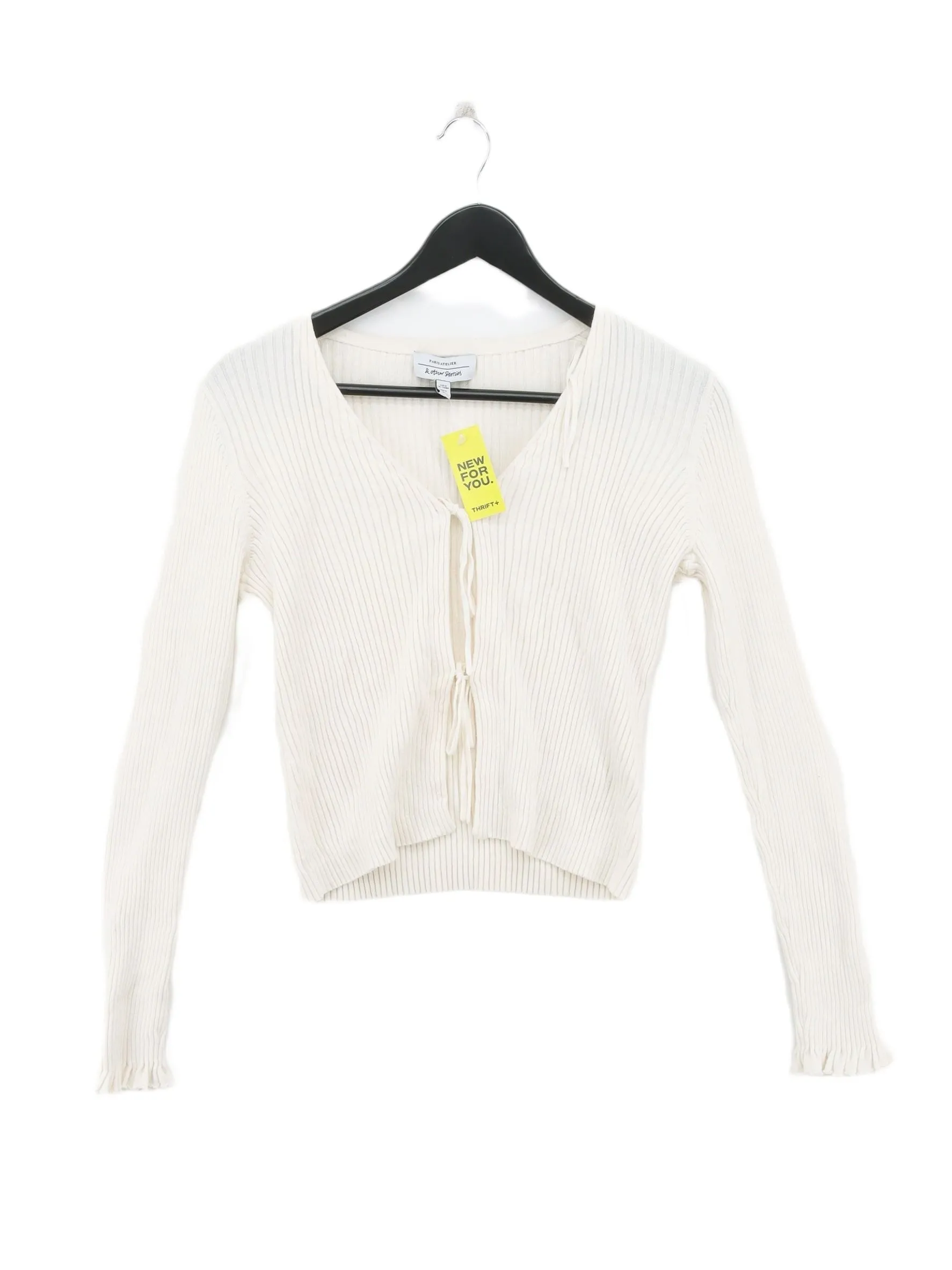 & Other Stories Women's Cardigan M Cream 100% Cotton