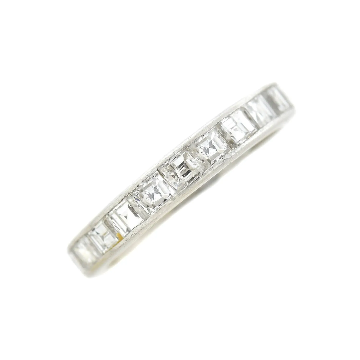 Art Deco Platinum & Square Cut Diamond Eternity Band 3ctw