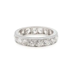 Art Deco Platinum   Round Cut Diamond Eternity Band 2.50ctw