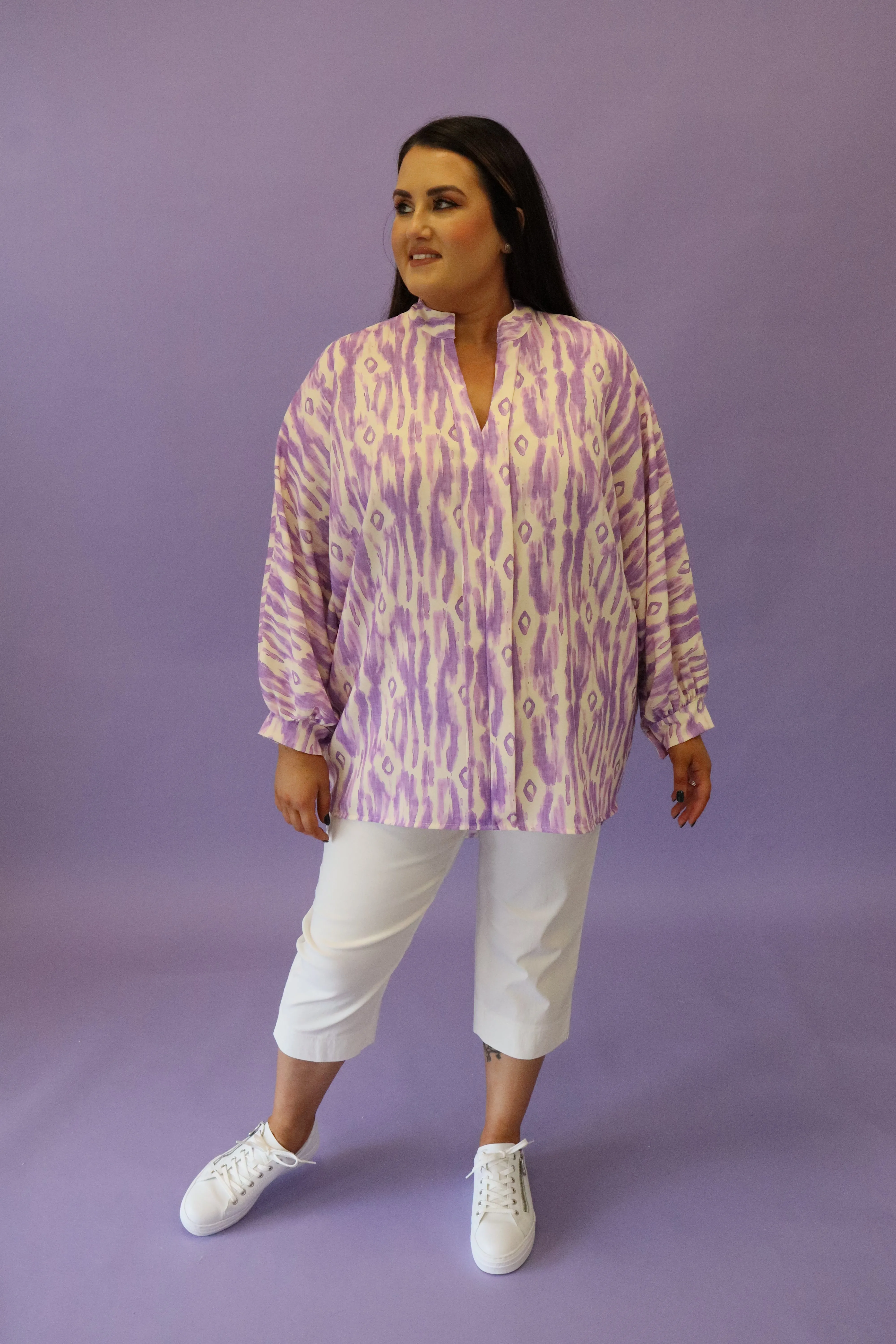 Ayla Print Blouse in Purple