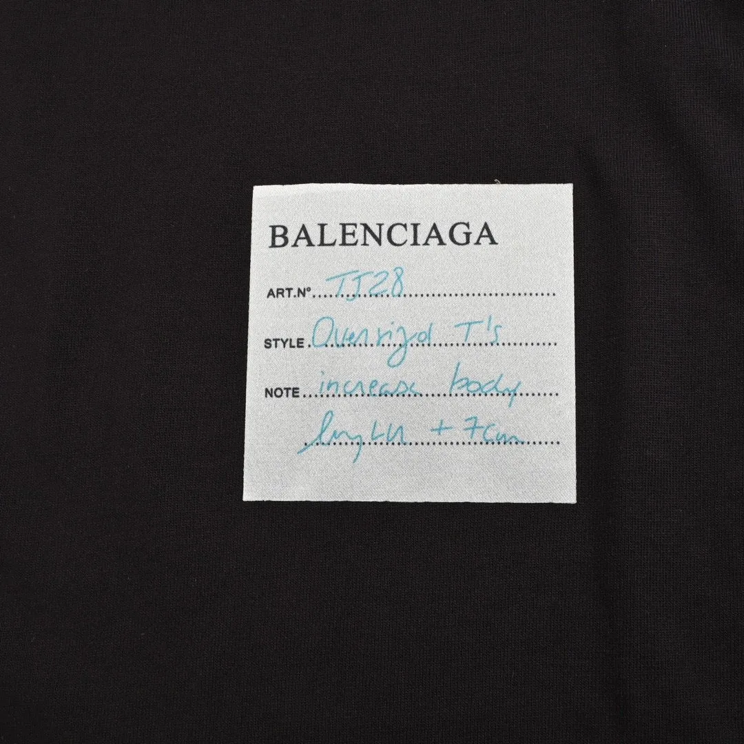 Balenciaga Black T-Shirt with Label Detail