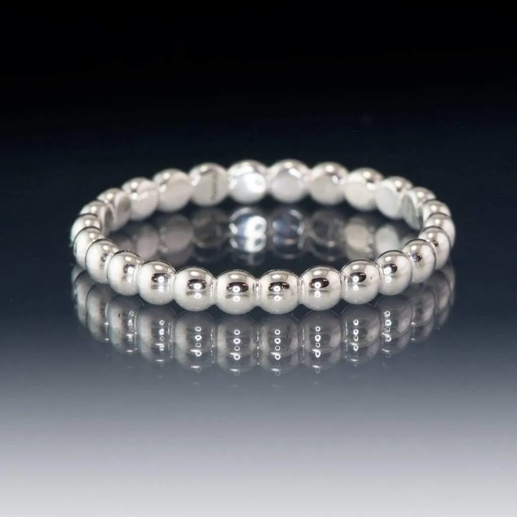 Beaded Eternity Ring Stacking Wedding Band