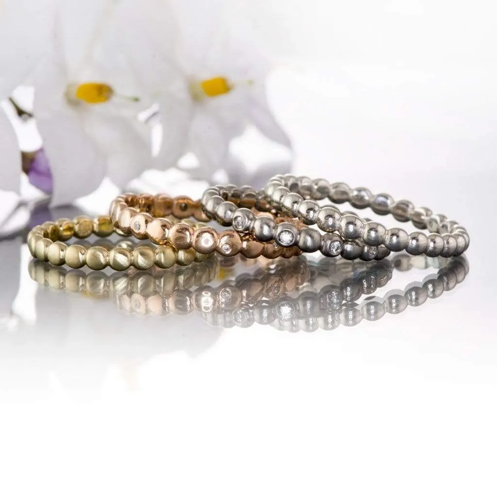 Beaded Eternity Ring Stacking Wedding Band