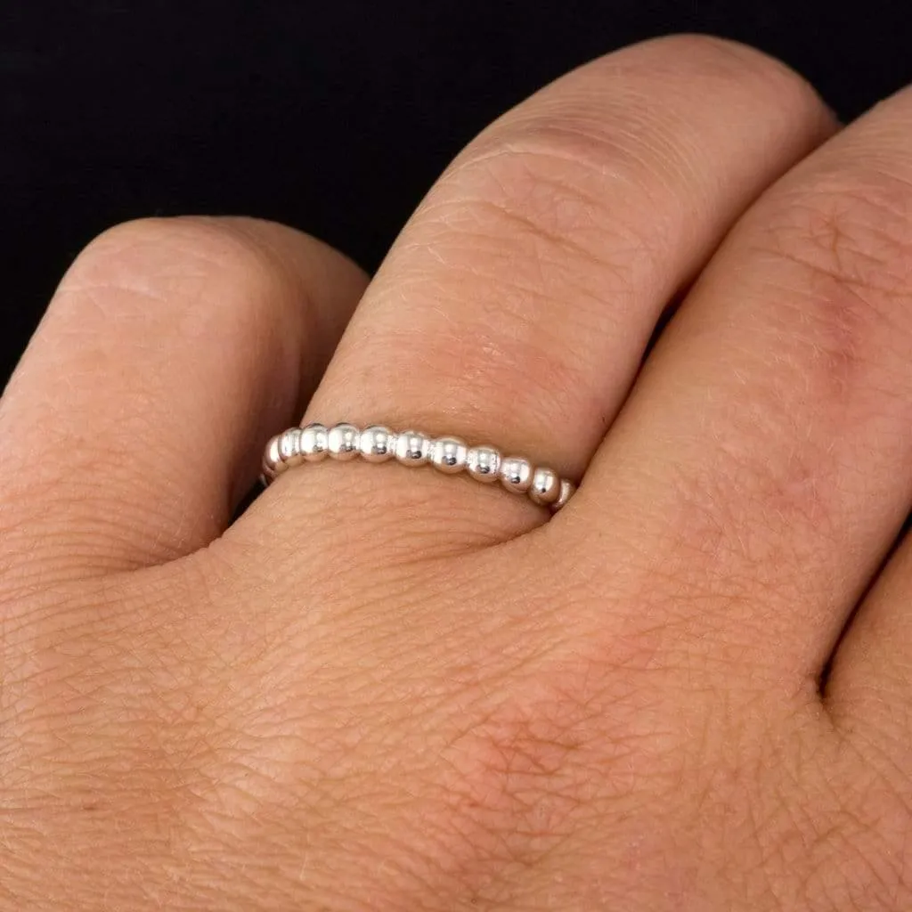 Beaded Eternity Ring Stacking Wedding Band