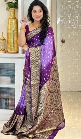 Beautiful Cotton Silk Bandhej Sarees