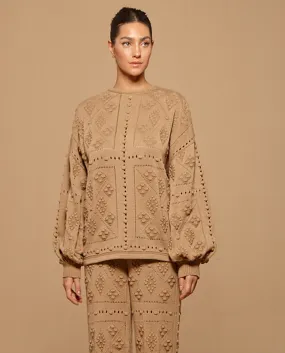 Beige Bacha Nostalgic Long Sleeve Blouse