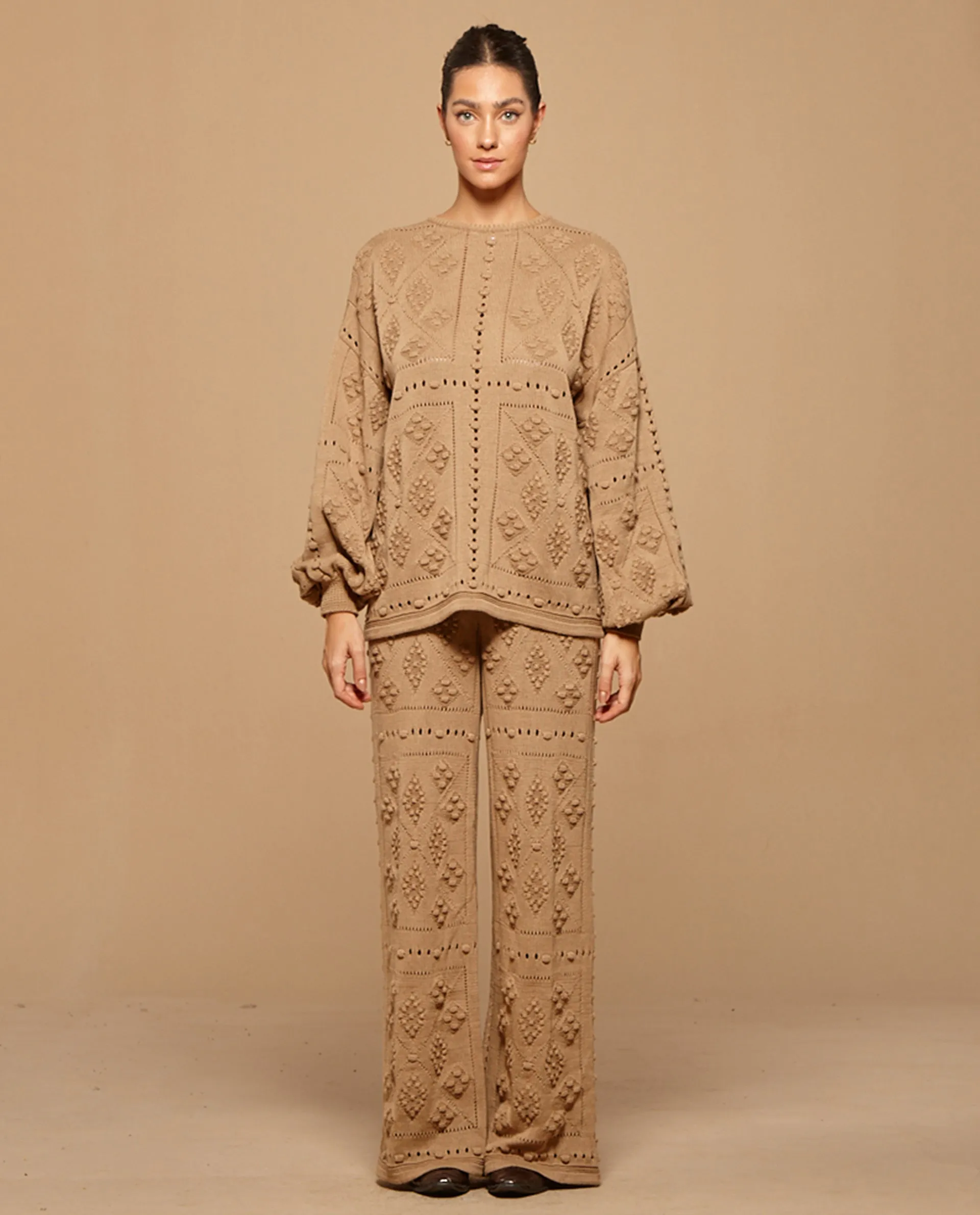 Beige Bacha Nostalgic Long Sleeve Blouse