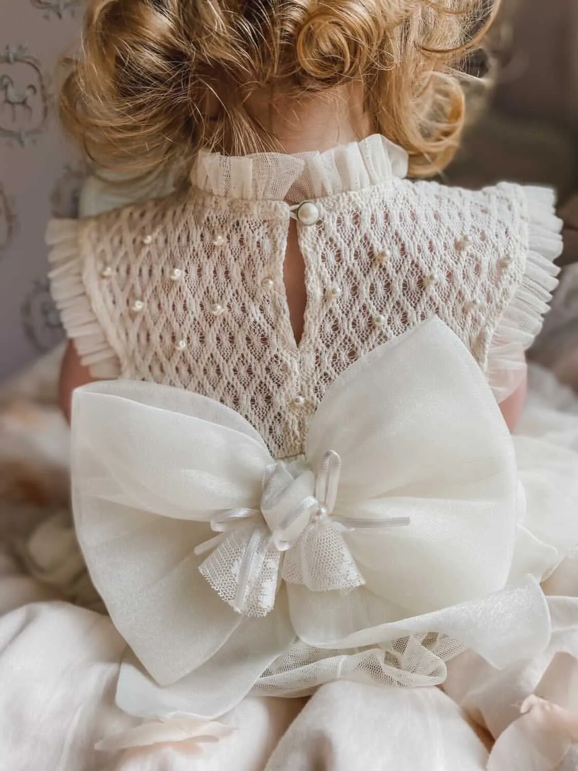 Bella Buttermilk Tulle Blouse and Bloomers Set