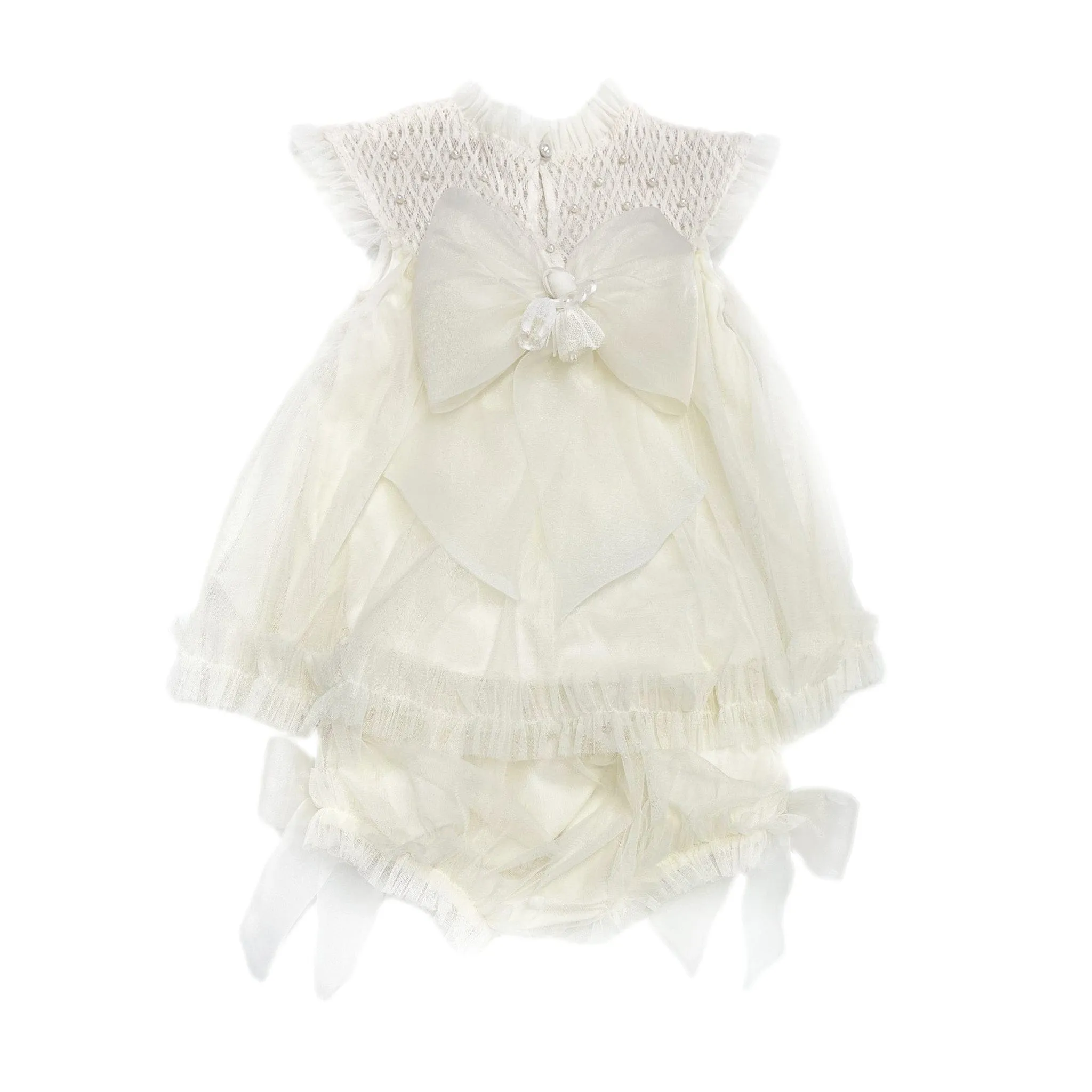 Bella Buttermilk Tulle Blouse and Bloomers Set