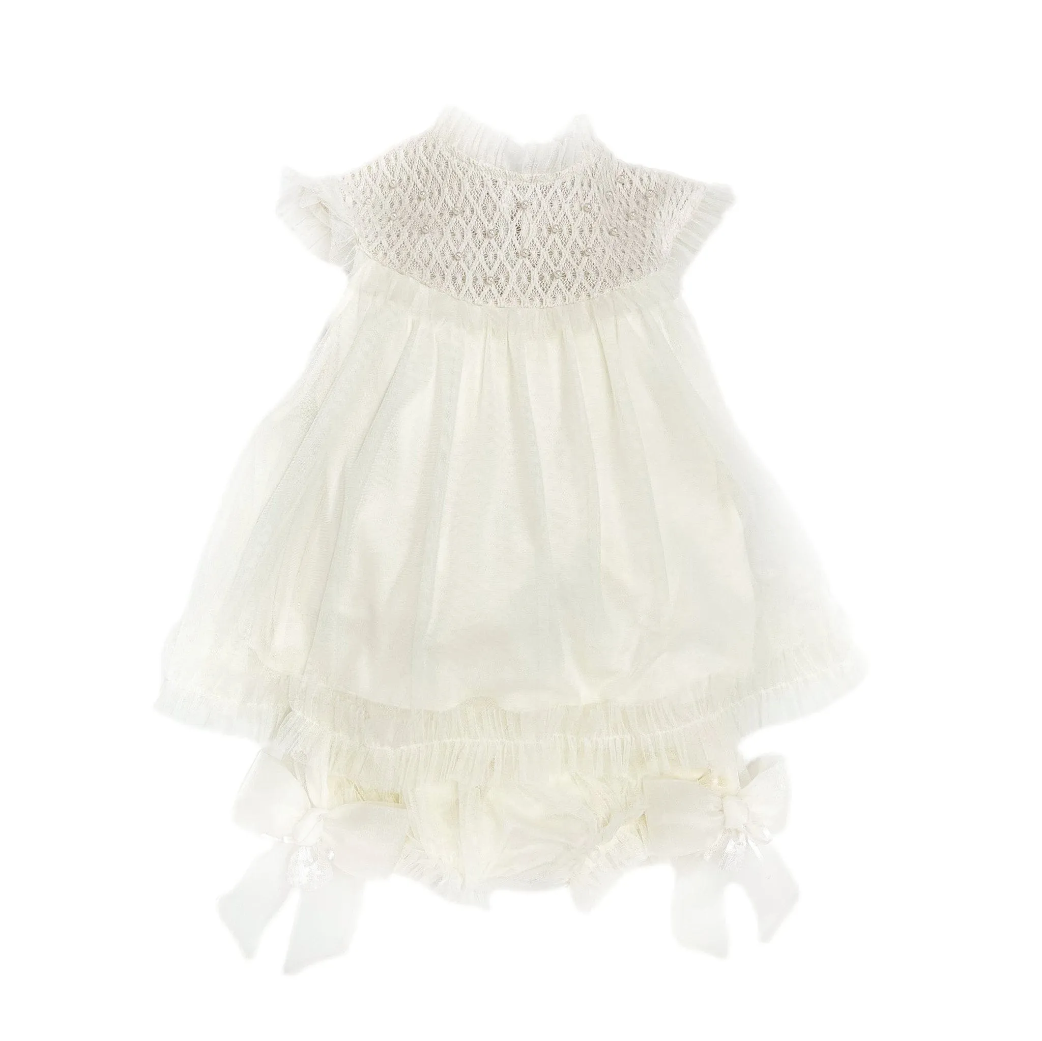 Bella Buttermilk Tulle Blouse and Bloomers Set