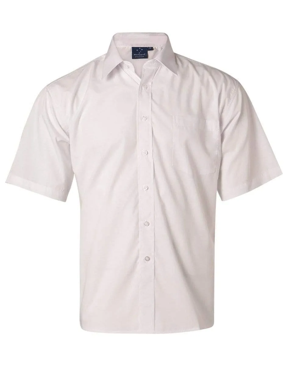 BENCHMARKMen's Poplin Short Sleeve Business Shirt BS01S