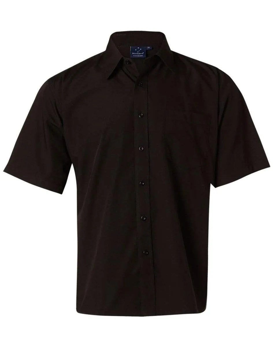 BENCHMARKMen's Poplin Short Sleeve Business Shirt BS01S