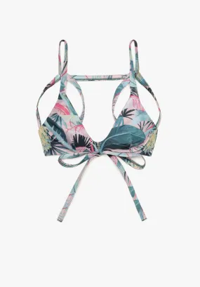 Bikini Top Cross Back KAALA LAU Recycled Print