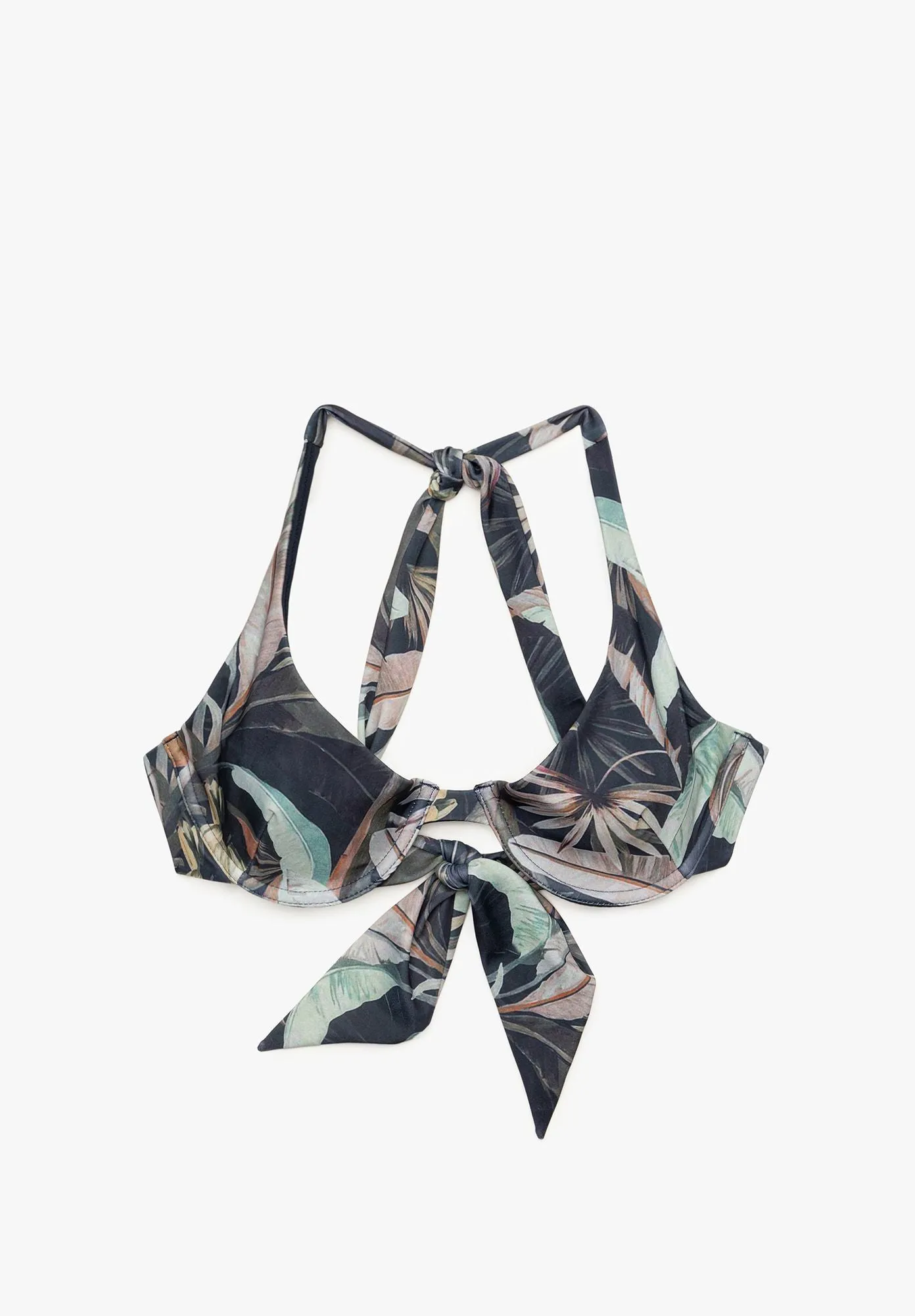 Bikini Top Cross Back with Wires FORTUNEI Recycled Print