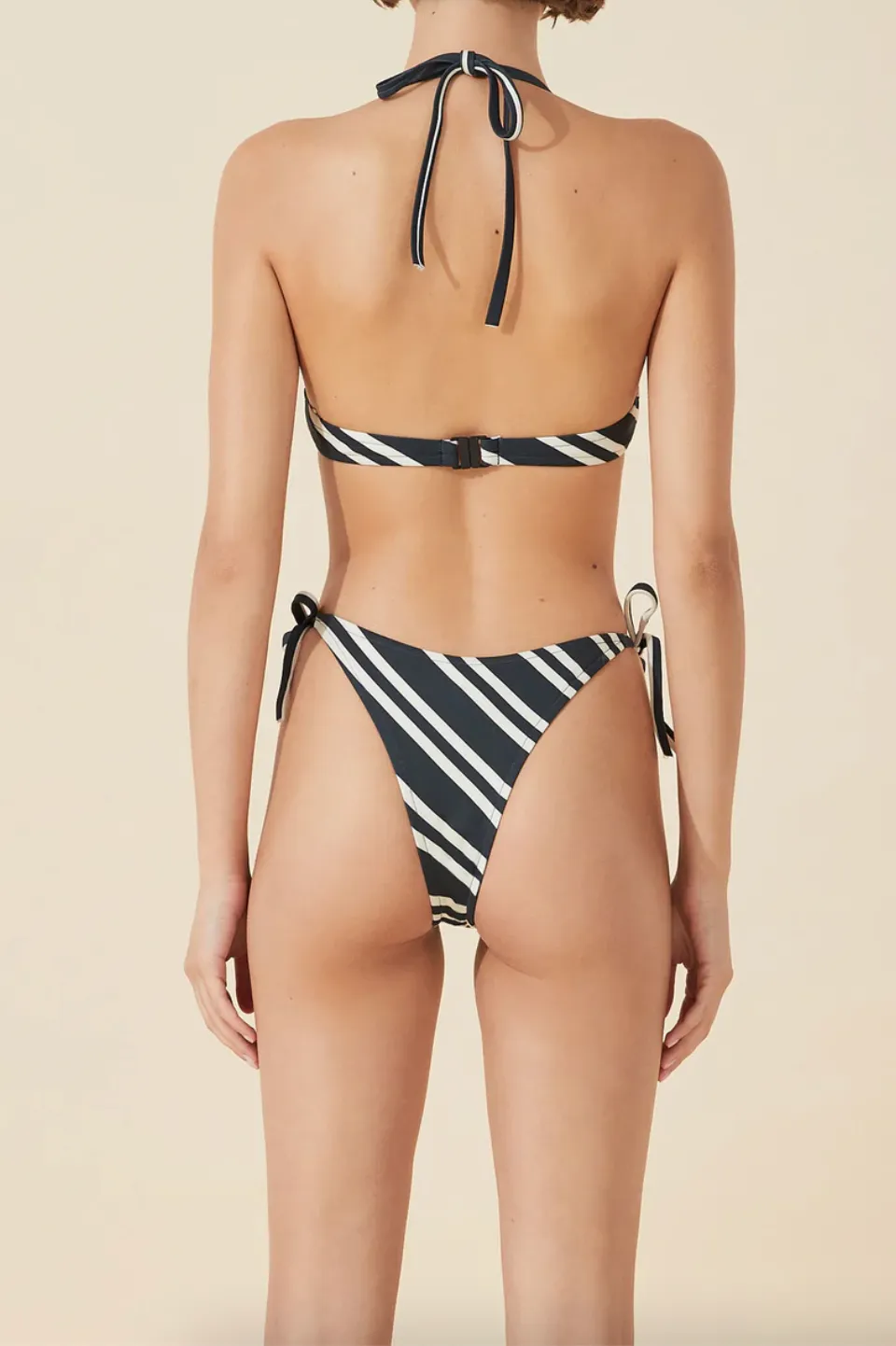 Black and Bone Stripe Curve Tie Brief