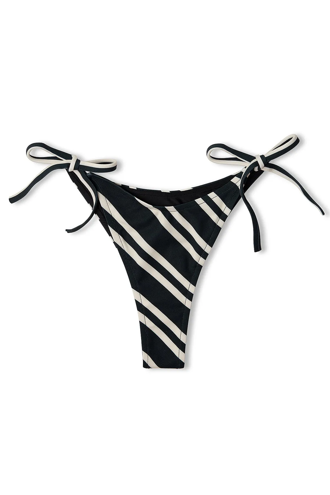 Black and Bone Stripe Curve Tie Brief