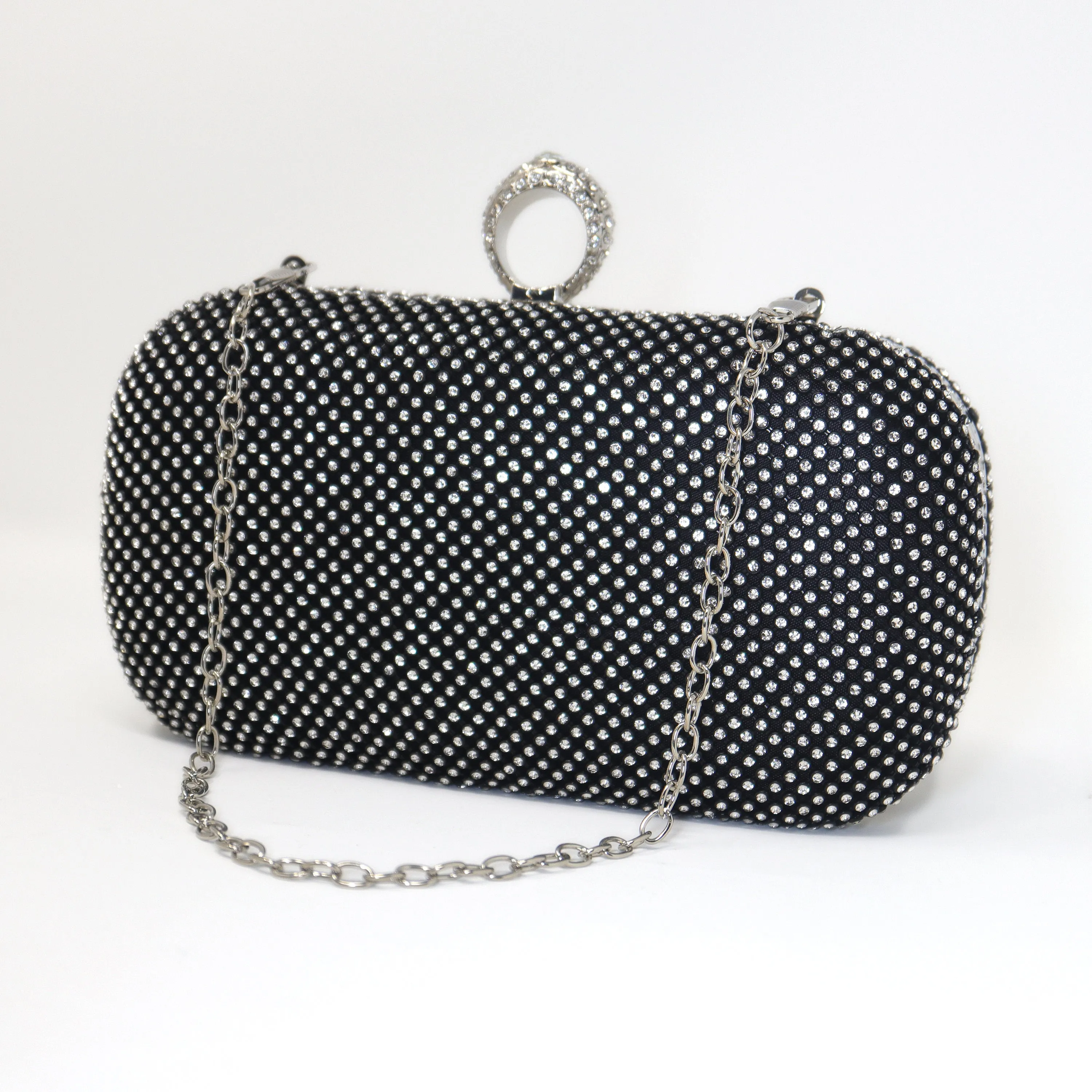 Black Crystal Wedding Clutch, Statement Bag, Evening Clutch, Wedding Clutch, Bridal Bag, Black Cross Body Bag