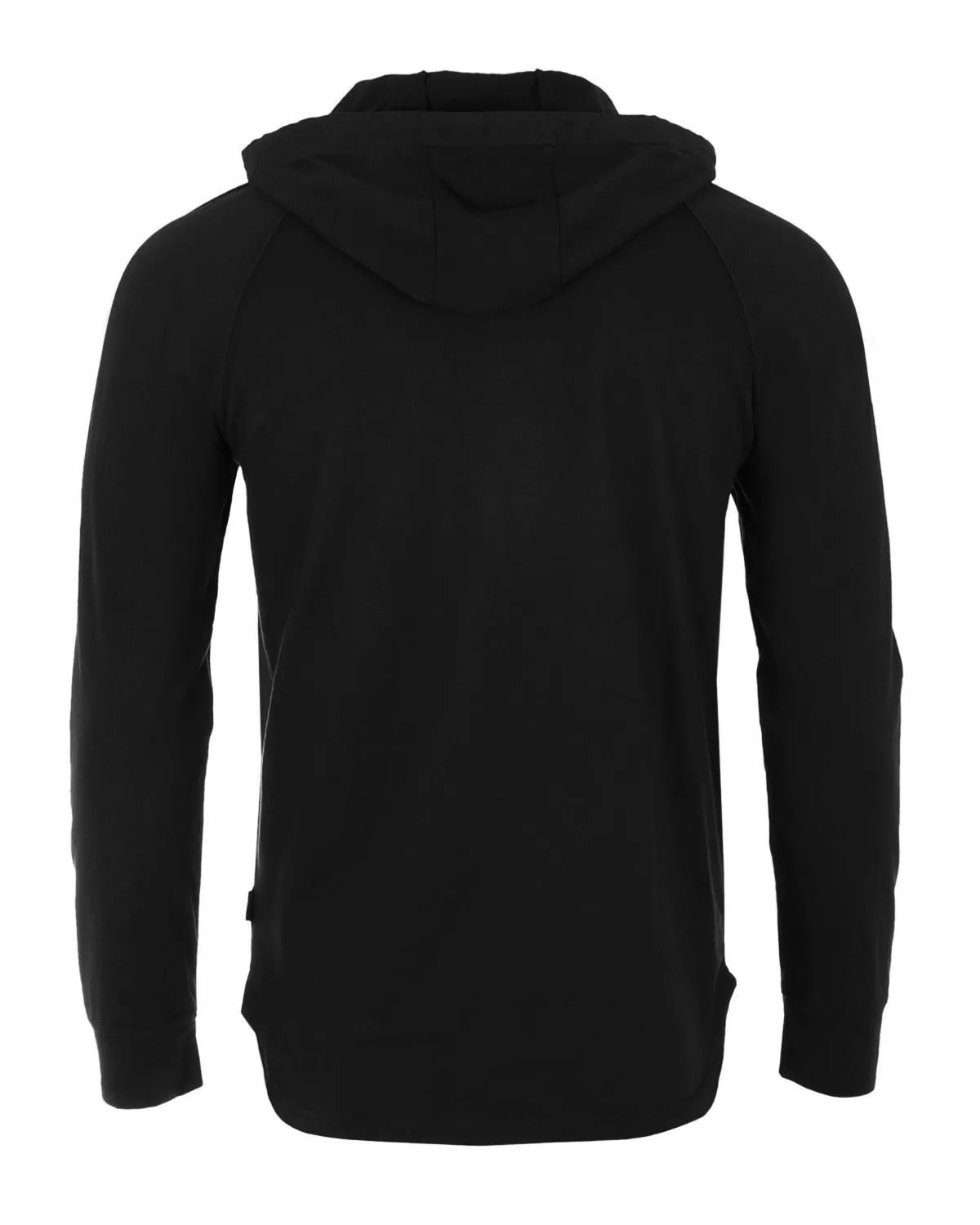 Black Pigment Dyed Hoodie Athletic V-Neck Long Sleeve Henley Pullover Shirt