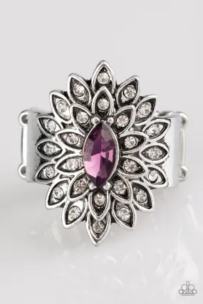 Blooming Fireworks Silver and Purple Ring - Paparazzi Accessories