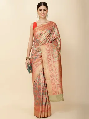 Brocade Zari Jaal Woven Handloom Saree