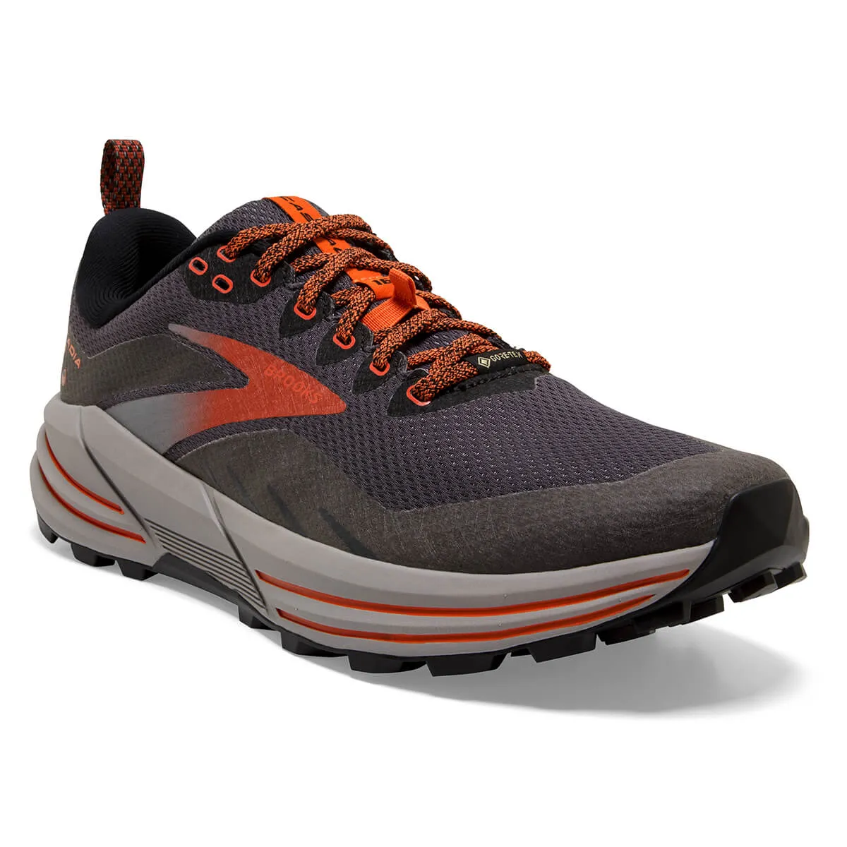 Brooks Cascadia 16 GTX Mens | Black/ebony/cinnabar