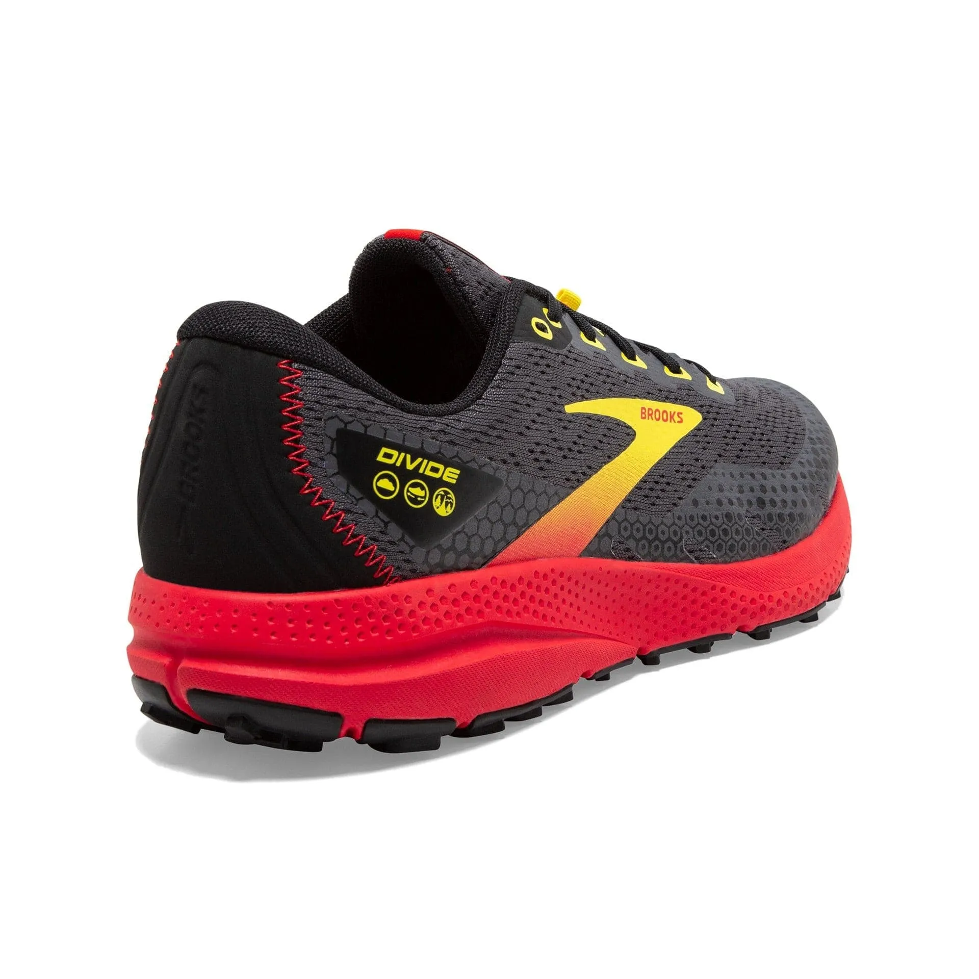 Brooks Divide 3 (Mens) - Black/Fiery Red/Blazing Yellow