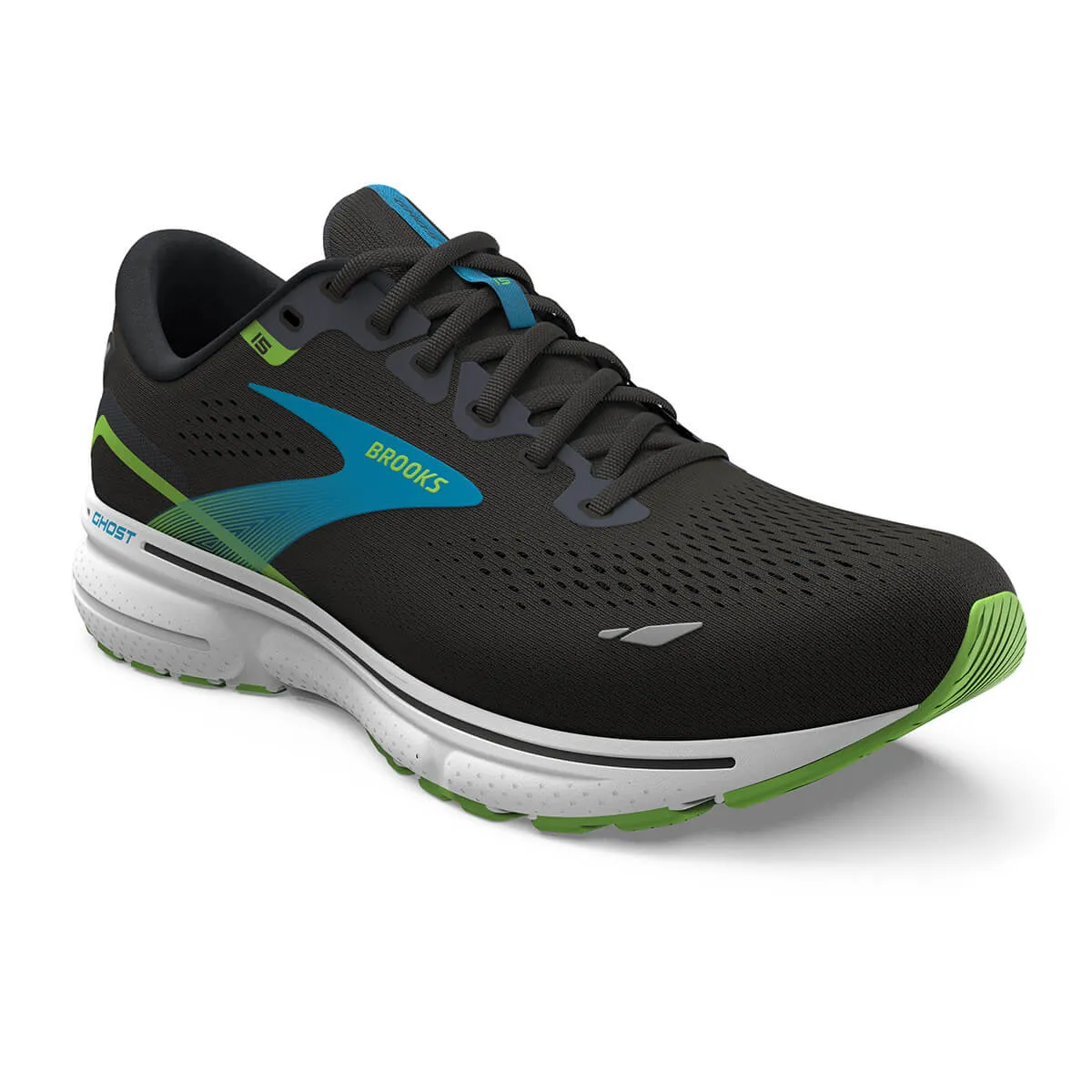 Brooks Ghost 15 Mens | Black/hawaiian Ocean/green