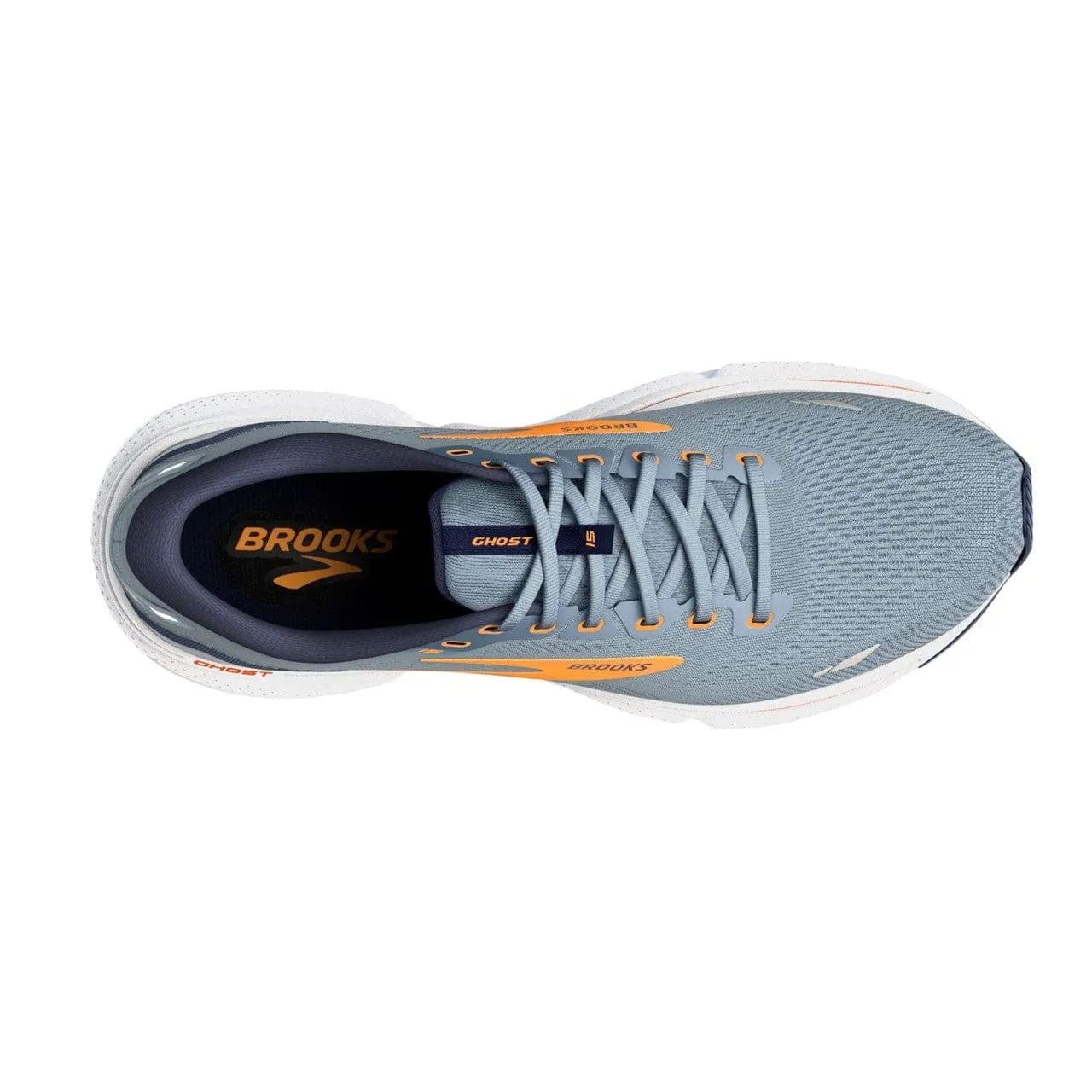 Brooks Ghost 15 (Mens) - Flintstone/Peacoat/Orange Pop