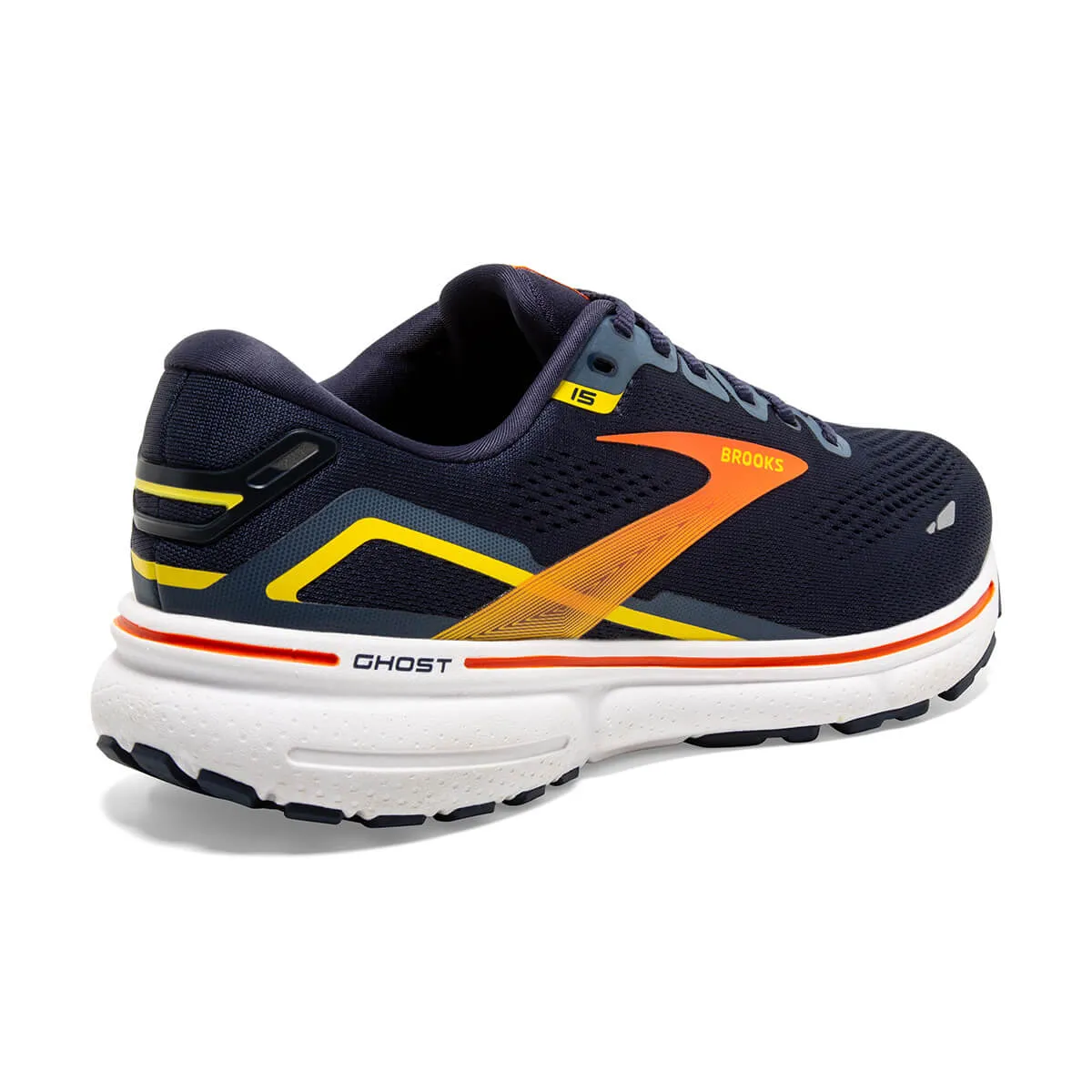 Brooks Ghost 15 Mens | Peacoat/red/yellow