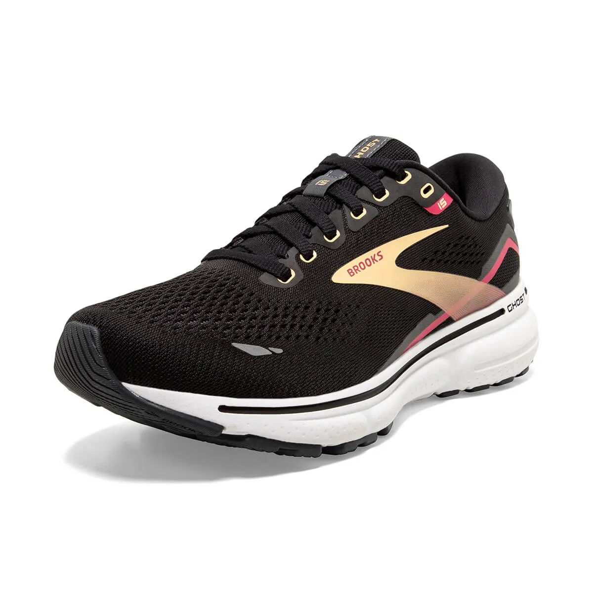 Brooks Ghost 15 Womens | Black/orange/raspberry