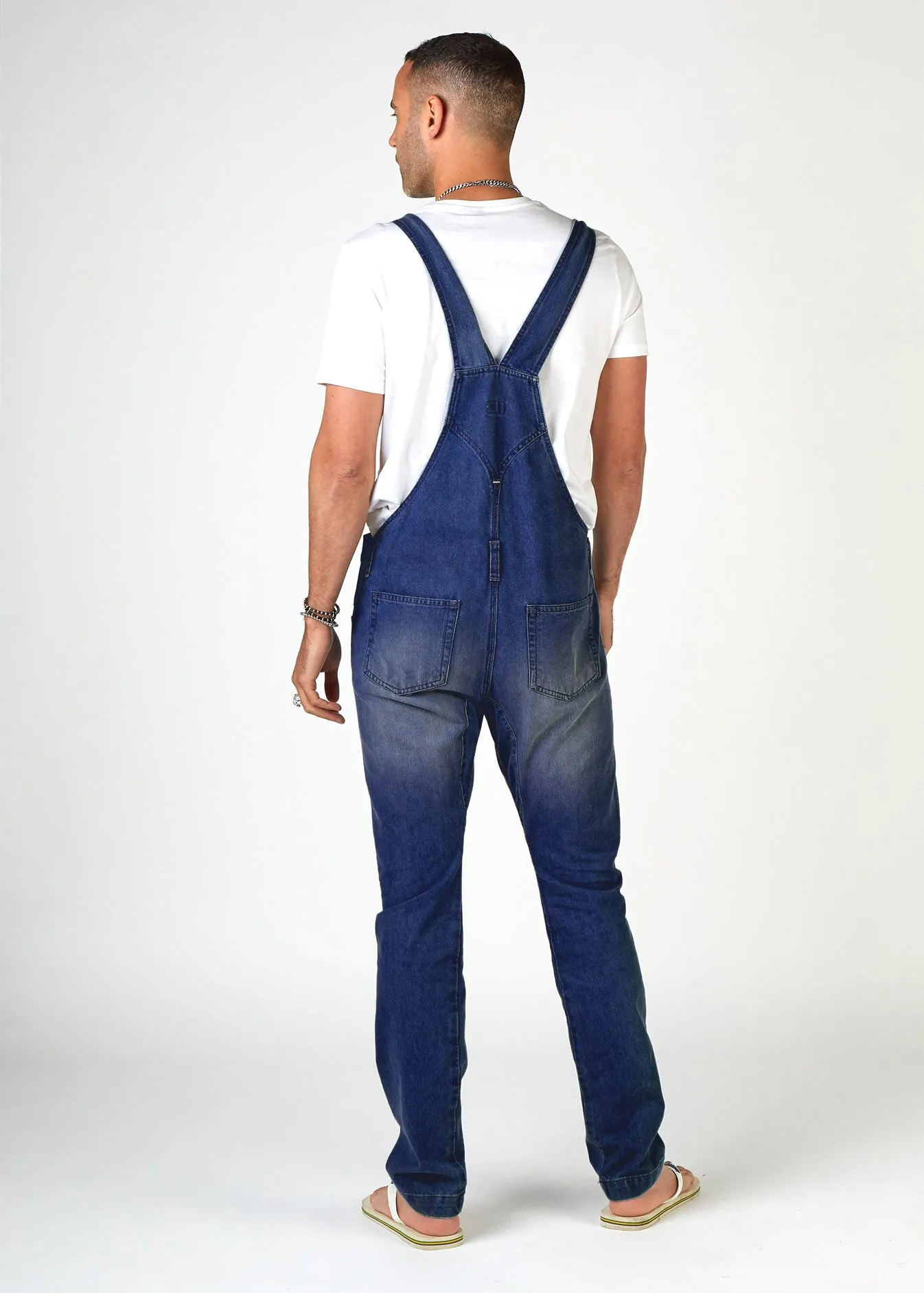 BRUCE Mens Slim Fit Denim Dungarees