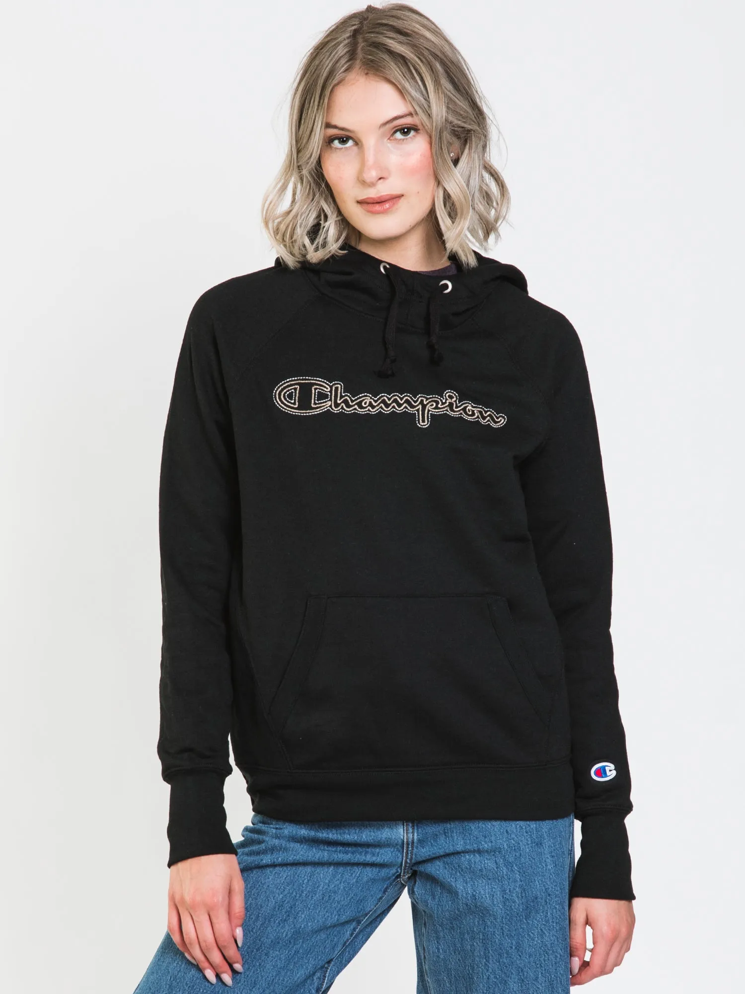 CHAMPION POWERBLEND EMBROIDERED SCRIPT PULLOVER HOODIE  - CLEARANCE