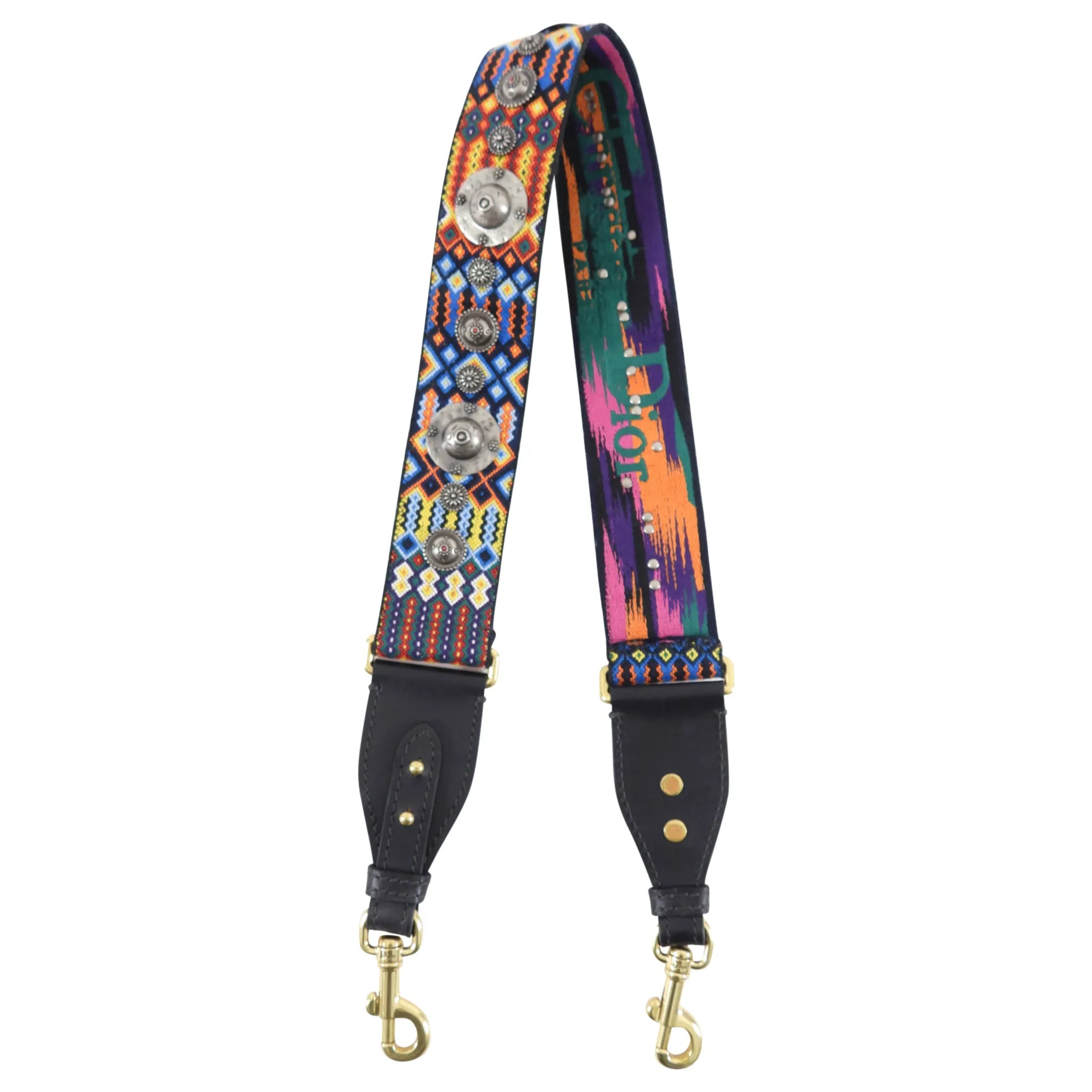 Christian Dior Wide Studded Multicolor Bag Strap