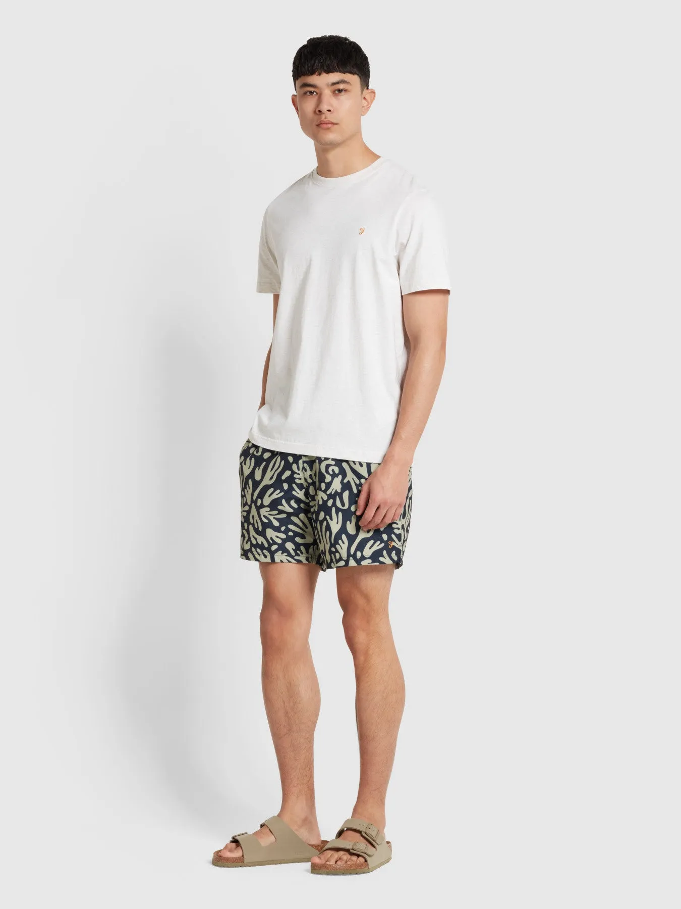 Colbert Regular Fit Reef Print Swim Short In True Navy