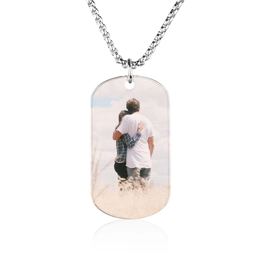 Custom Photo&Text Memorial Necklace Personalized Necklace Jewelry Design for Valentine's Day Gift