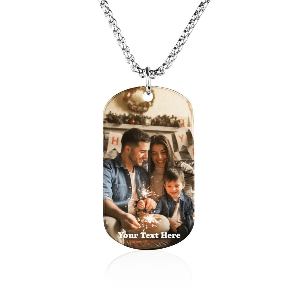 Custom Photo&Text Memorial Necklace Personalized Necklace Jewelry Design for Valentine's Day Gift