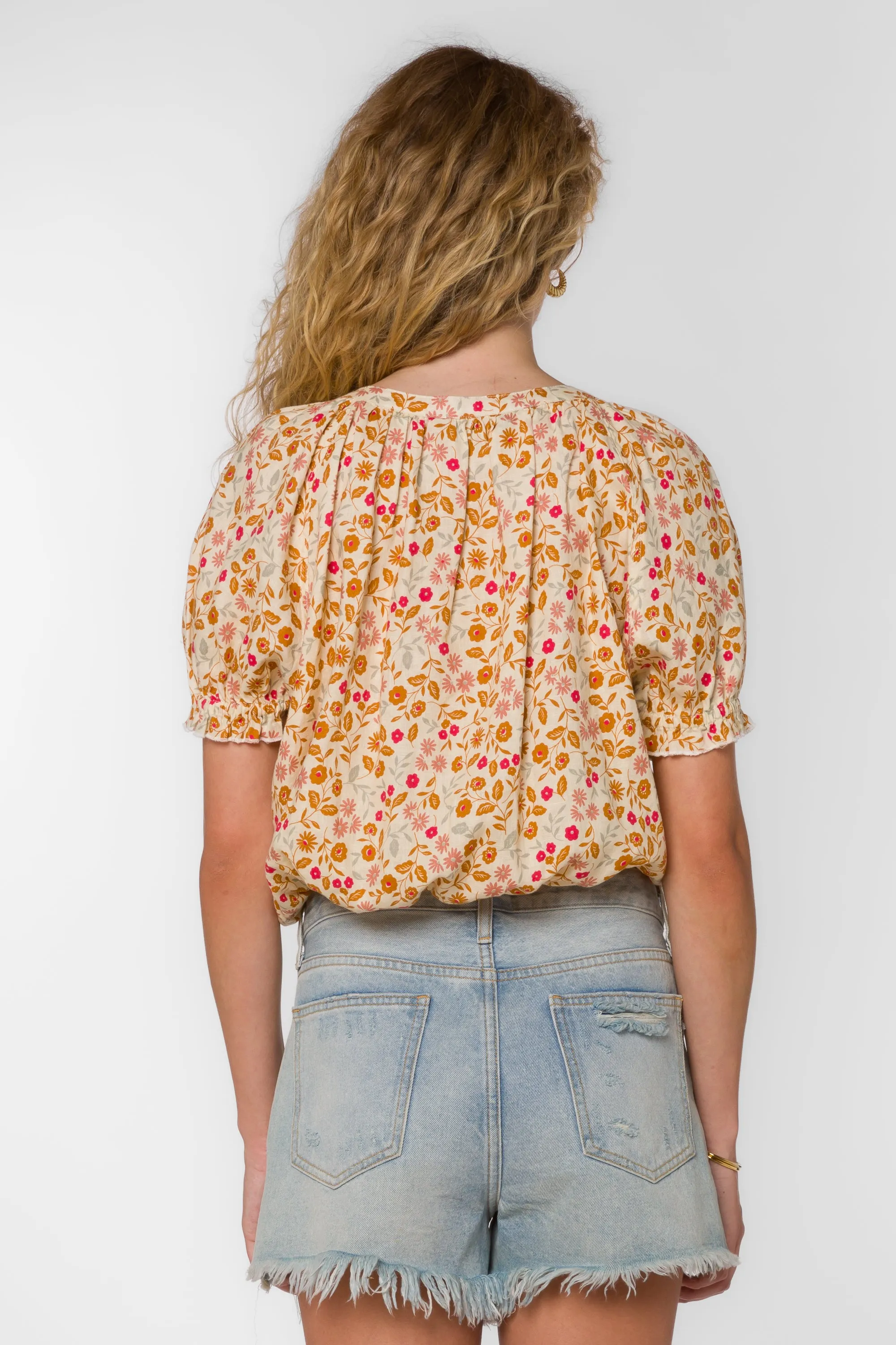 Derby Multi Brown Ditsy Floral Blouse