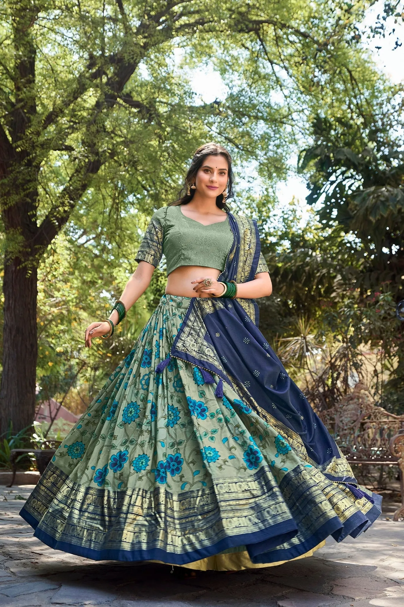 Designed Kalamkari Print Lehenga Choli